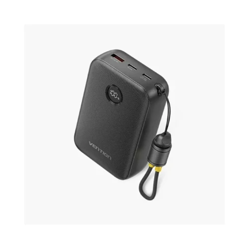 Vention Fkbb0-C 22.5W 20000Mah Led Display Power Bank With  Cable-Black